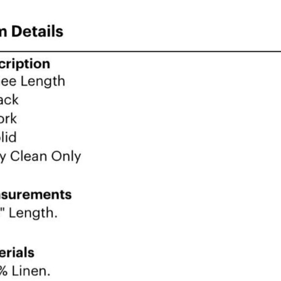 Ann Taylor Sz 8 Black Linen Skirt With‎ Side Button - Picture 3 of 3